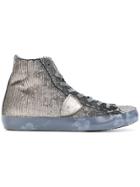 Philippe Model Sequin Embellished Hi-top Sneakers - Metallic