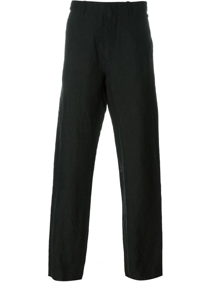 Uma Wang Straight Leg 'vittorio' Pants, Men's, Size: Small, Black, Linen/flax/viscose