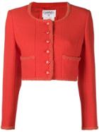 Chanel Vintage Collarless Cropped Jacket - Red