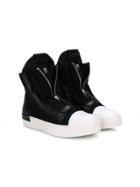 Cinzia Araia Kids Hi-top Zip Front Sneakers - Black