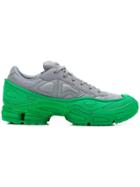 Adidas By Raf Simons Green And Grey Ozweego Leather Sneakers