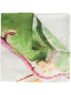 Ottotredici Moth Print Scarf, Women's, White, Modal/cashmere