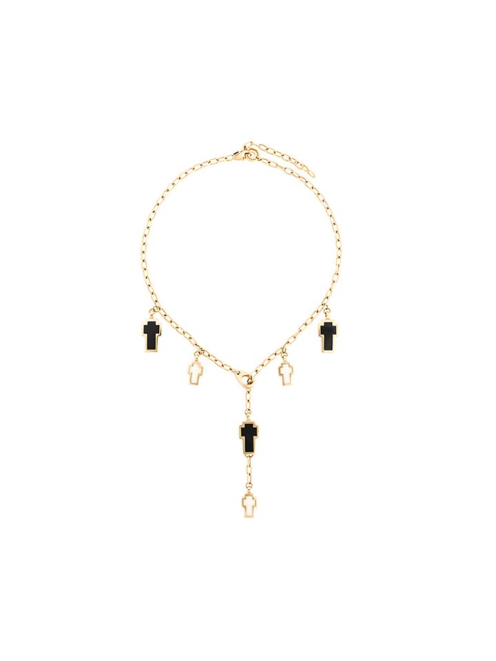 Gavello Cross Charm Necklace - Metallic