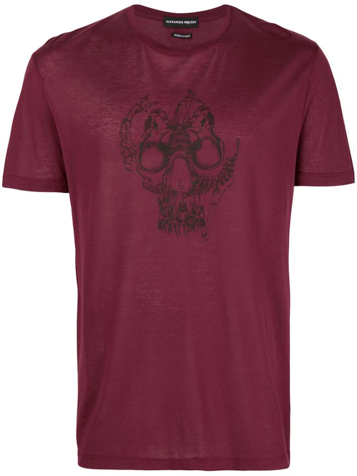 Alexander Mcqueen Skull Print T-shirt - Red