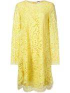 Adam Lippes Scalloped Hem Party Dress, Women's, Size: 12, Yellow/orange, Cotton/nylon/viscose