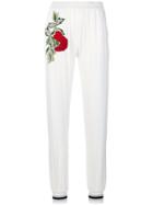 Philipp Plein Embroidered Floral Track Pants - White