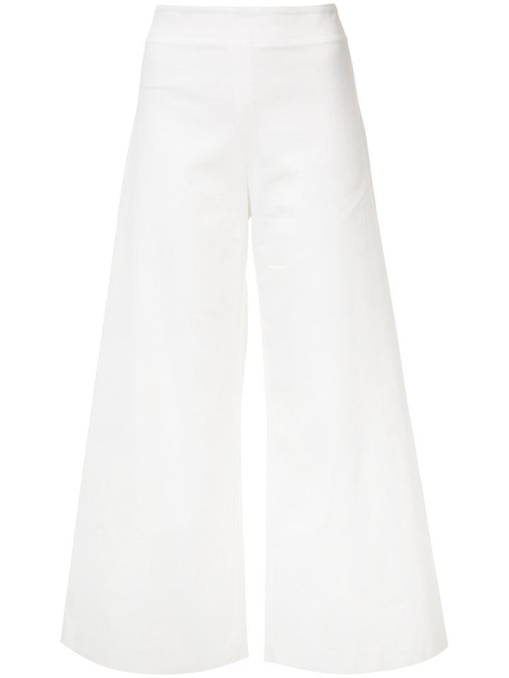 Adam Lippes Cropped Denim Trousers, Women's, Size: 0, White, Cotton