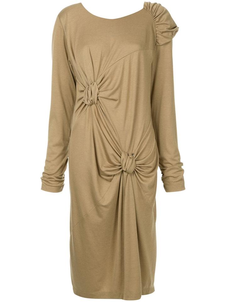 Muller Of Yoshiokubo Twist Detail Midi Dress - Brown