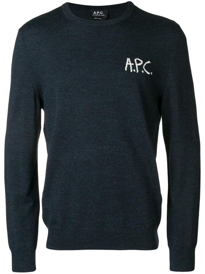 A.p.c. Logo Sweater - Blue