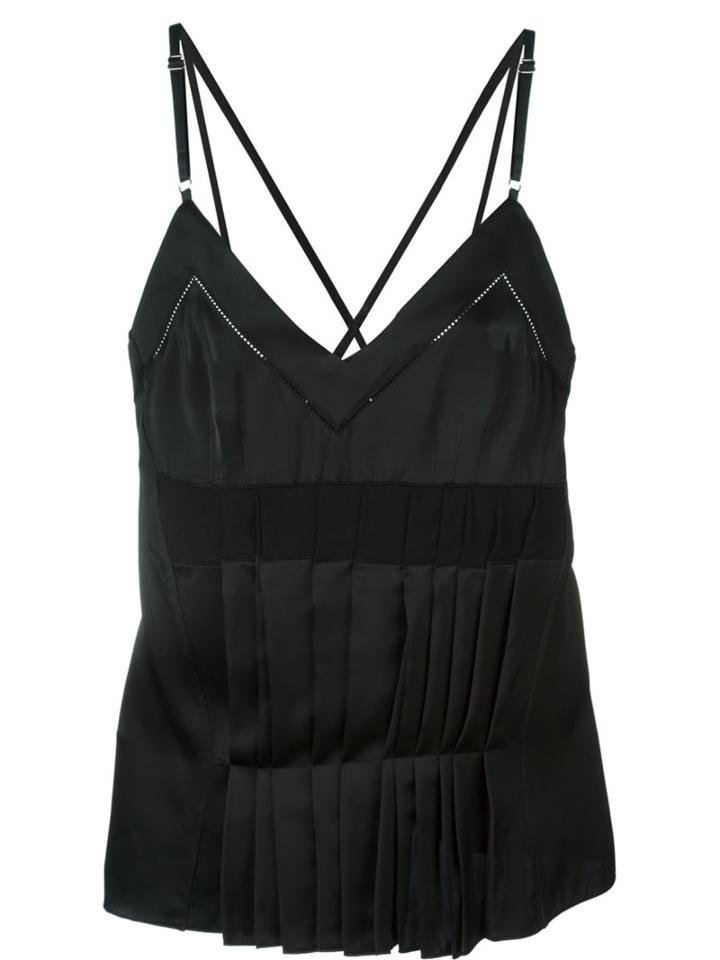 Maison Margiela Pleated Camisole, Women's, Size: 40, Black, Viscose/acetate/polyamide/silk