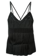 Maison Margiela Pleated Camisole, Women's, Size: 40, Black, Viscose/acetate/polyamide/silk
