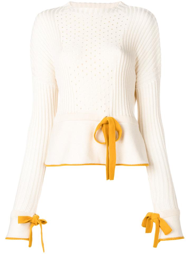 Sonia Rykiel Perforated Knit Jumper - Nude & Neutrals