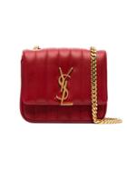 Saint Laurent Slp Vicky S Qltd Lthr Gld Hw - Red