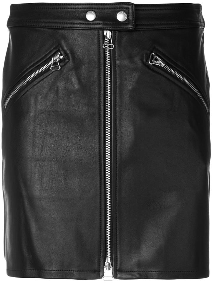 Rag & Bone /jean Zipped Biker Skirt - Black