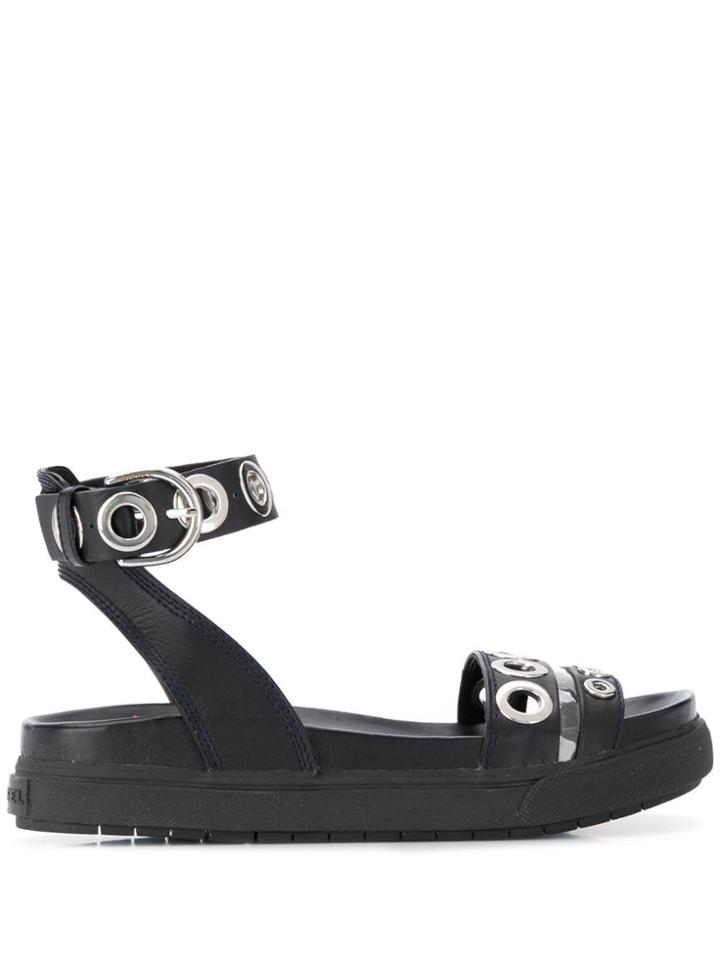 Diesel Sandals With Ankle Strap - Black