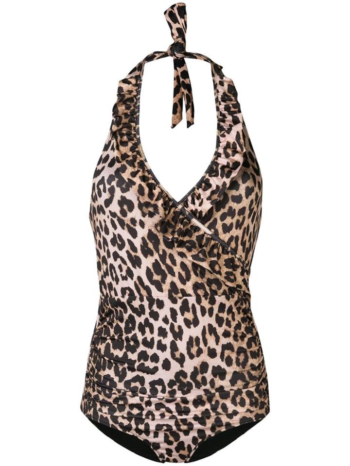 Ganni One-piece Swimsuit - Brown