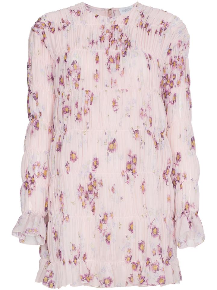 Giambattista Valli Silk Floral Mini Dress - Pink & Purple