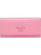 Prada Large Saffiano Leather Wallet - Pink