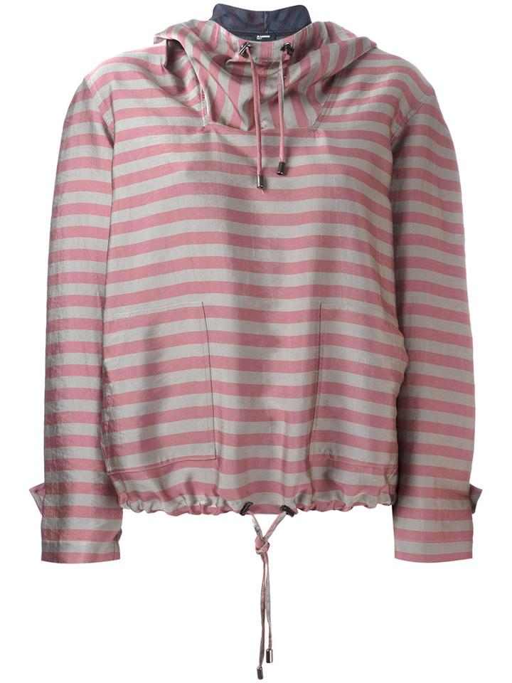 Jil Sander Navy Striped Hoodie, Women's, Size: 34, Nude/neutrals, Polyamide/acetate/cupro
