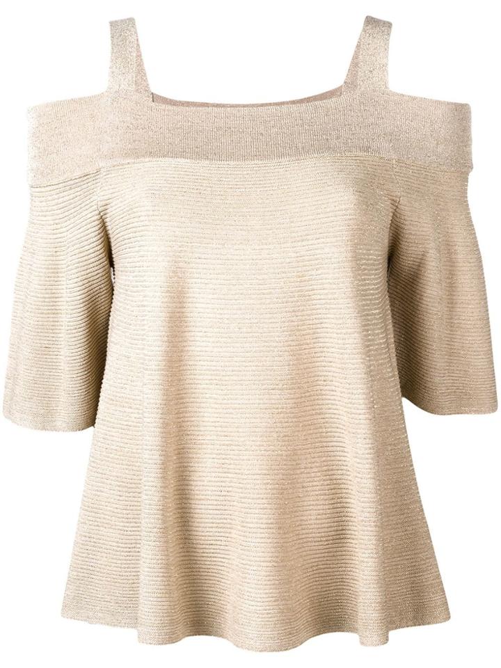 Liu Jo Off-shoulder Knitted Top - Neutrals