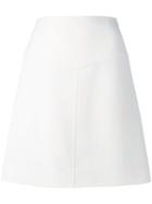 Courrèges - High Waisted V Cut-out Skirt - Women - Silk/polyester/wool - 40, White, Silk/polyester/wool