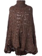 Alberta Ferretti Open Knit Oversized Jumper, Women's, Size: 38, Brown, Acrylic/wool/alpaca