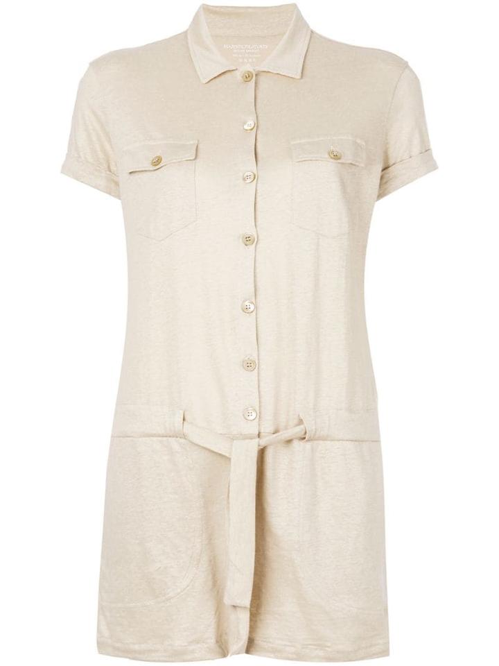 Majestic Filatures Shirt Playsuit - Neutrals