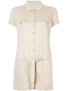 Majestic Filatures Shirt Playsuit - Neutrals