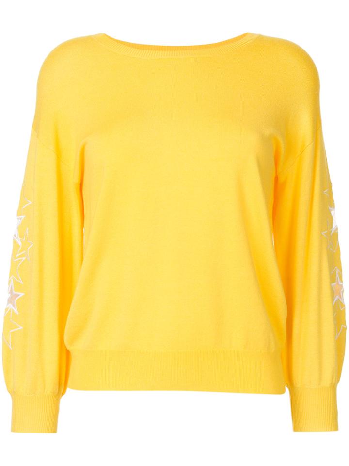 Guild Prime Star-embroidered Ribbed-trim Jumper - Yellow & Orange