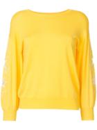 Guild Prime Star-embroidered Ribbed-trim Jumper - Yellow & Orange