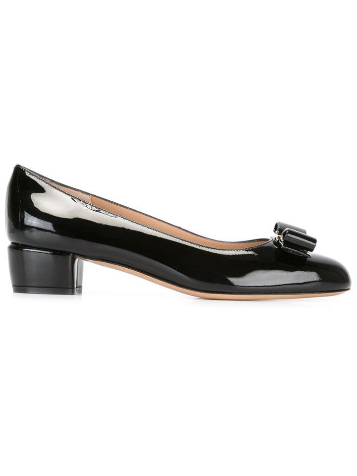 Salvatore Ferragamo Buckle Bow Pumps - Black