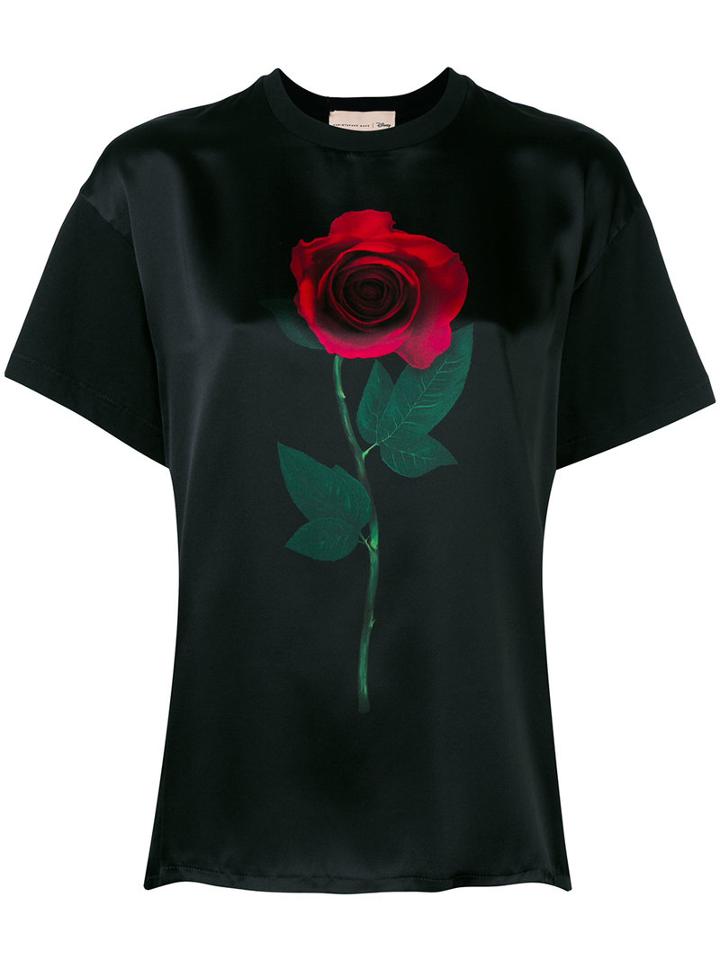 Christopher Kane - 'beauty And The Beat' T-shirt - Women - Silk/cotton - Xs, Women's, Black, Silk/cotton