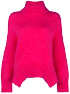 Valentino Curved-hem Jumper - Pink & Purple