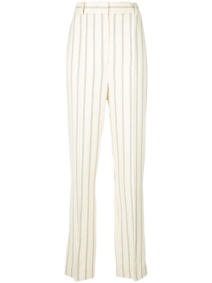 Khaite Pinstripe Tailored Trousers - Nude & Neutrals