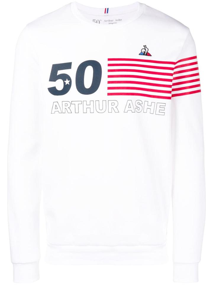 Le Coq Sportif Arthur Ashe Print Sweatshirt - White