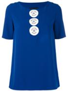 Boutique Moschino - Printed Button Top - Women - Polyester/other Fibres - 44, Blue, Polyester/other Fibres
