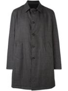 Lardini Buttoned Raincoat, Men's, Size: 48, Grey, Nylon/wool