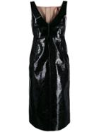 Nº21 Snakeskin Effect Leather Dress - Black