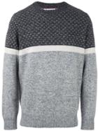 Brunello Cucinelli Tricolour Pullover, Men's, Size: 54, Grey, Virgin Wool/cashmere/polyamide