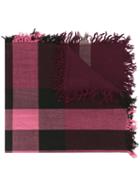 Burberry House Check Scarf, Women's, Pink/purple, Merino