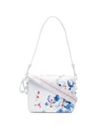 Off-white X Browns White, Blue And Red Floral Print Leather Shoulder