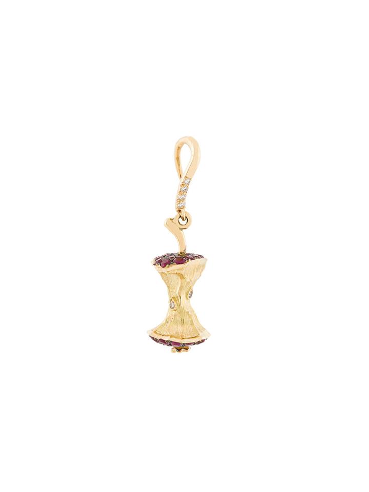 Aurelie Bidermann 18kt Yellow Gold, Ruby And Diamond Big Apple Earring