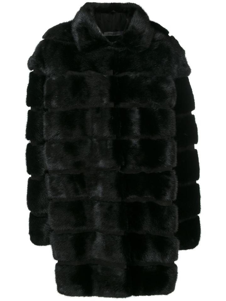 Simonetta Ravizza - Oversized Jacket - Women - Silk/mink Fur - 48, Black, Silk/mink Fur