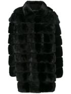 Simonetta Ravizza - Oversized Jacket - Women - Silk/mink Fur - 48, Black, Silk/mink Fur