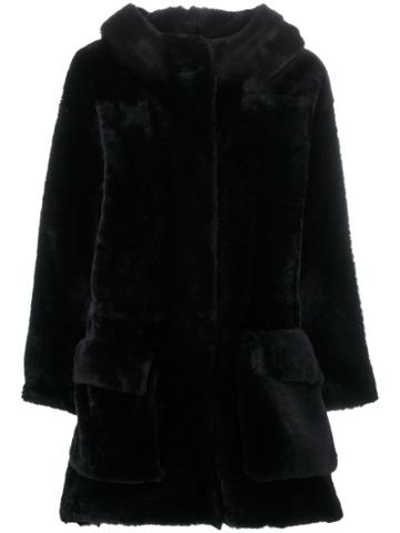 32 Paradis Sprung Frères Hooded Coat - Black