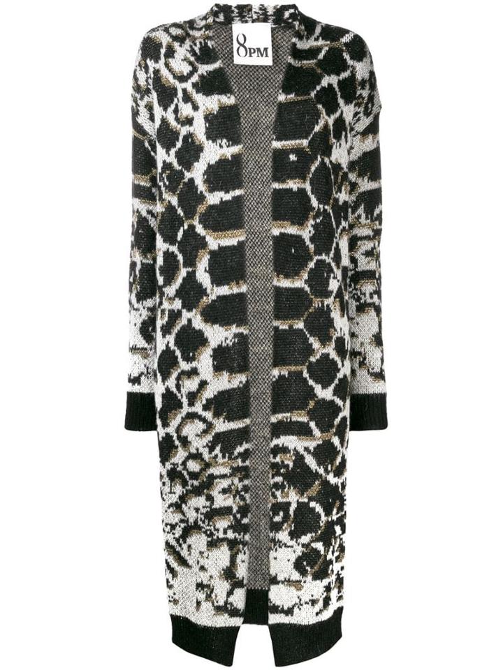 8pm Eridano Intarsia Knit Cardigan - Black