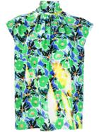 Prada Floral Print Blouse - Green