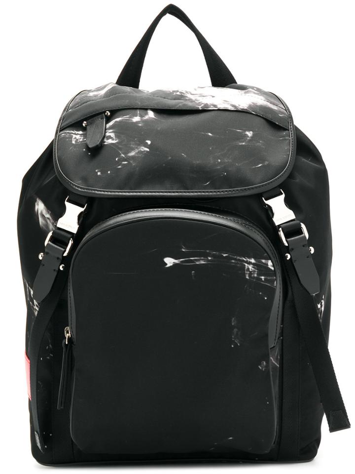 Neil Barrett Printed Flap Pocket Backpack - Black