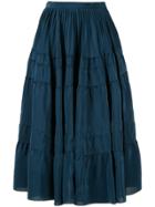 Rochas Tiered Midi Skirt - Blue