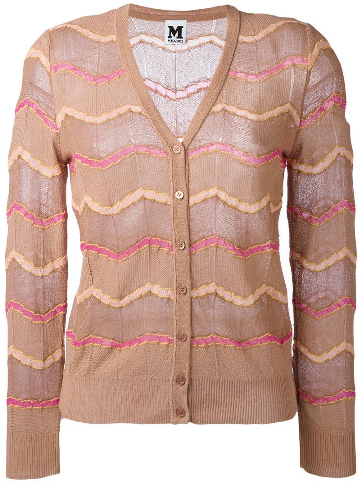 M Missoni Buttoned Cardigan, Women's, Size: 38, Brown, Cotton/polyamide/metallic Fibre